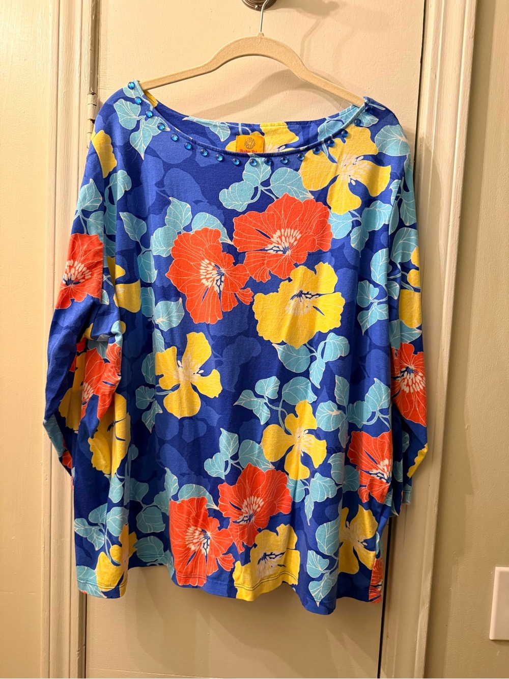 Ruby Rd 3x embellished tropical top. Perfect for the summer!
